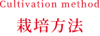 Cultivation method
栽培方法